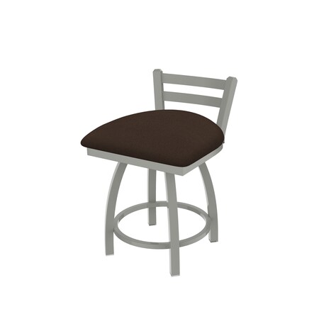 Holland Bar Stool Co. 18" Low Back Swivel Vanity Stool, Nickel Finish, Rein Coffee Seat 41118AN025
